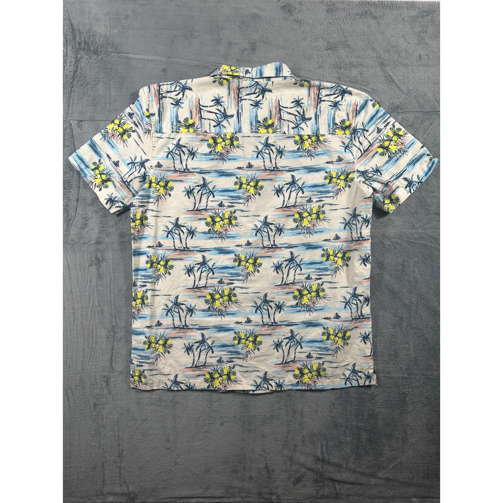Thereabouts Mens XXL Palm Tree Floral Tropical Short Sleeve Cotton Button Down - Picture 4 of 5